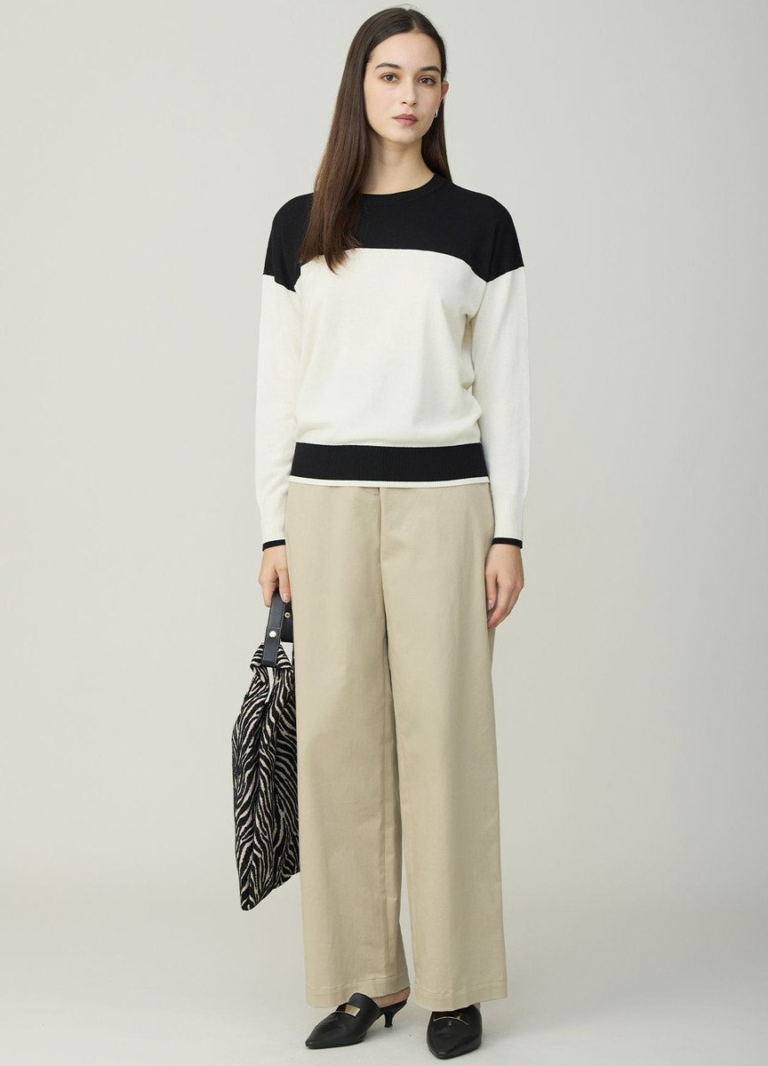 配色設計針織上衣